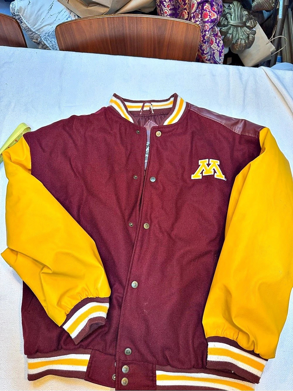 Steve & Barry's University of Minnesota Golden Gophers Varsity Jacket Red & Ye